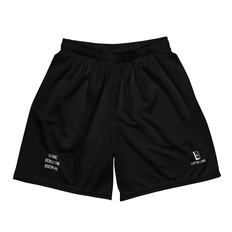 Lifted Label: Desire. Dedication. Discipline. - Inspire Series FlexFit Mesh Shorts